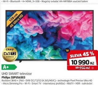 Smart 4K Ultra HD Philips 55PUS6503