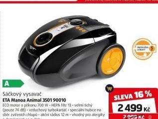Vysavač podlahový ETA Manoa Animal 3501 90010
