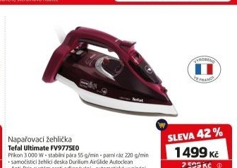 Žehlička Tefal FV9775E0 Ultimate