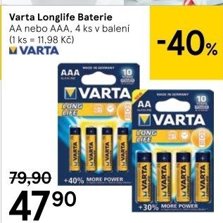 Baterie alkalické Longlife Varta