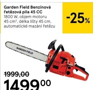 Benzinová řetězová pila 45CC Garden Field - Tesco akcniletaky.com