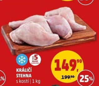 Stehna králičí s kostí mražená