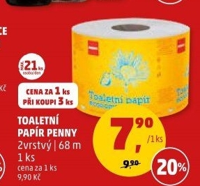 Toaletní papír 2vrstvý economy Penny