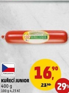 Salám Kuřecí junior Vodňanské kuře