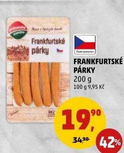 Frankfurtské párky Příbramská uzenina
