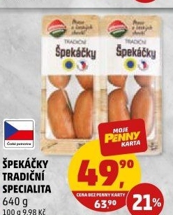 Špekáčky tradiční specialita Příbramská uzenina