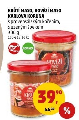 Maso krůtí ve sklenici Karlova Koruna