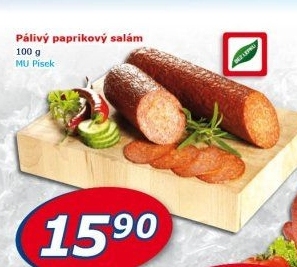 Salám paprikáš Maso uzeniny Písek