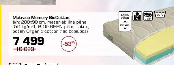 Matrace Memory BioCotton