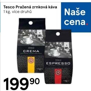 Zrnkové kávy Tesco