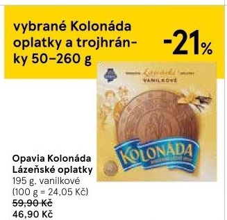 Lázeňské oplatky Kolonáda Opavia