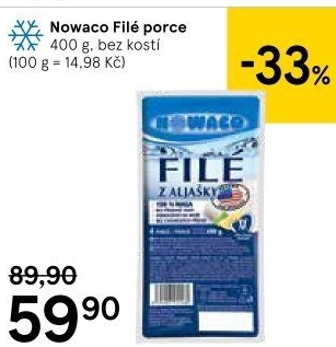 Rybí filé bez kosti mražené Nowaco