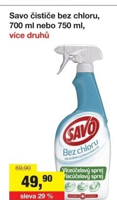 Čistič ve spreji bez chloru Savo