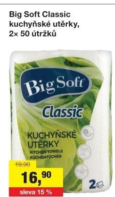 Utěrky kuchyňské 2vrstvé Classic Big Soft