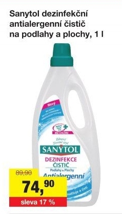 Dezinfekční univerzální čistič na podlahy Sanytol