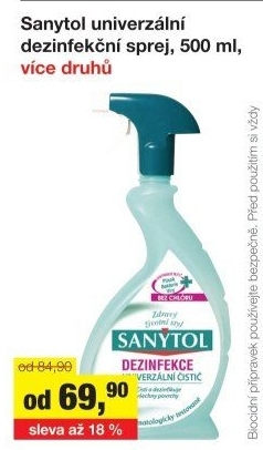 Dezinfekční univerzální čistič ve spreji Sanytol