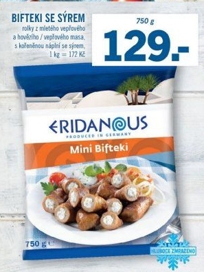 Bifteki mini mražené Eridanous