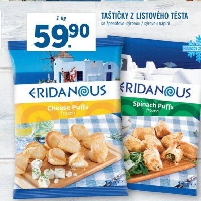 Taštičky plněné mražené Eridanous