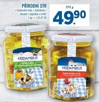 Sýr přírodní v nálevu Eridanous