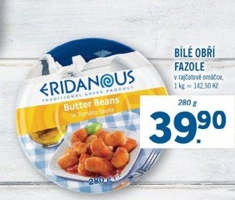 Fazole bílé v rajčatové omáčce Eridanous