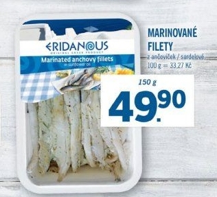 Ančovičky filety marinované Eridanous