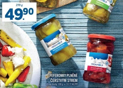 Feferony plněné sýrem Eridanous