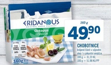 Chobotnice v oleji Eridanous