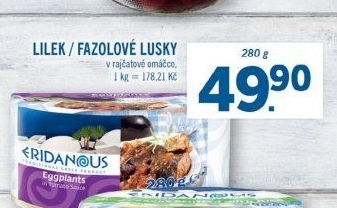 Řecká specialita lilek v rajčatové omáčce Eridanous