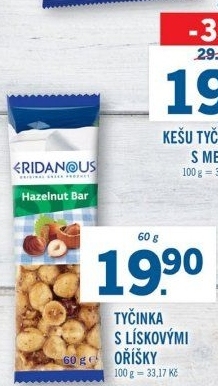 Tyčinka s lískovými oříšky Eridanous