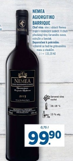 Víno červené Barrique Nemea Agiorgitiko