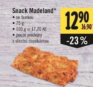 Snack Madeland se šunkou Madeta