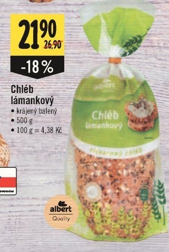Chléb lámankový Albert Quality