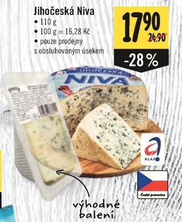 Sýr Niva Jihočeská 50% Madeta