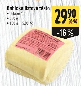 Těsto listové babické Šetra