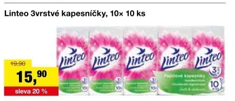 Papírové kapesníčky 3vrstvé Linteo