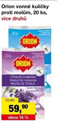 Přípravek proti molům kuličky Orion