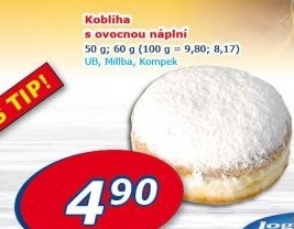 Kobliha s ovocnou náplní