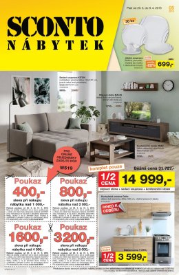 akční leták Sconto nábytek 20.3.2019-9.4.2019