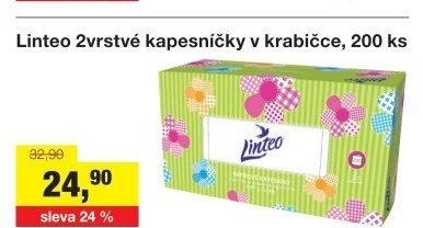 Papírové kapesníčky 2vrstvé Linteo - box