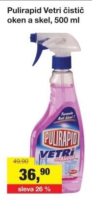 Čistič na sklo a zrcadla Vetri Pulirapid
