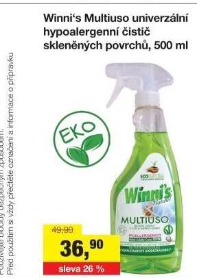 Čistič univerzální Multiuso na sklo a plasty Winni'