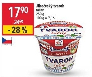 Tvaroh tučný Jihočeský Madeta