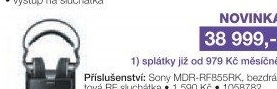 Bezdrátová sluchátka Sony MDR-RF855RK