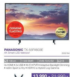 Smart Ultra HD televize Panasonic TX-55FX603E