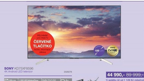 Smart LED televize Sony KD-75XF8596