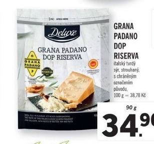 Sýr strouhaný Grana PadanoDOP Riserva Deluxe