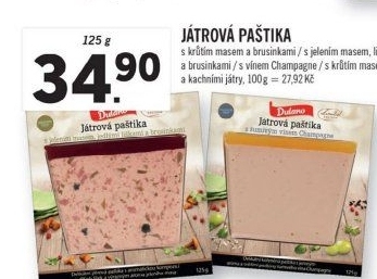 Paštika játrová s krůtím masem a brusinkami Dulano
