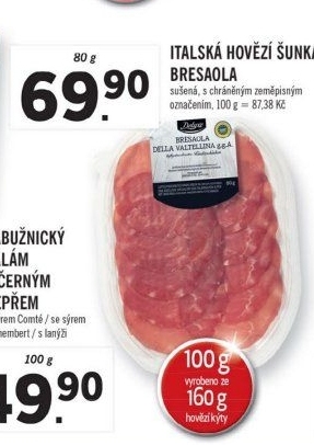 Italská sušená hovězí šunka Bresaola Deluxe