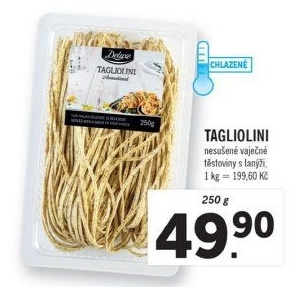 Těstoviny vaječné tagliolini Deluxe