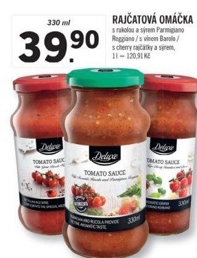 Rajčatová omáčka k těstovinám Deluxe